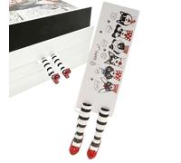 FmtwPhn Lot de 2 marque-pages avec pieds de sorcière rayés, en caoutchouc souple, marque-page avec jambes, marque-pages de sorcière, 18 cm