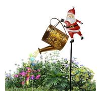 FmtwPhn Lumières Solaires Santa Arrosoir Pelouse,Décorations Solaires Vintage Imperméables pour Maison | Lanternes de Noël Père Noël - pour Jardin Allée Parc Maison Église Fête Anniversaire