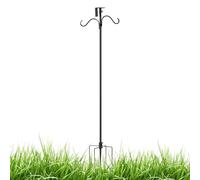 FmtwPhn Mangeoire à oiseaux stable - Colonne de nourriture pour oiseaux réglable - Support de décoration de jardin réglable pour lampes solaires - Carillons éoliens - Jardinière pour jardin