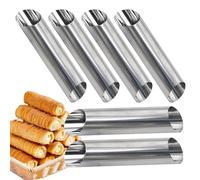 FmtwPhn Moule à croissants en rouleau, tubes de forme cannoli,Moule en rouleau de Croissants, 6 pièces, Tube en forme de Cannoli réutilisable - Moules en corne de pâtisserie, Gadget de cuisine pour