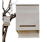 FmtwPhn Nichoir à chauve-souris en bois résistant aux intempéries pour chauves-souris à terre et perchoir pour chauve-souris pour jardin et cour