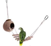 FmtwPhn Nichoir à oiseaux naturel pour stocker de la nourriture et fournir de la chaleur aux animaux de compagnie | Le nid d'oiseau suspendu fournit un paysage robuste, texturé, des jouets creux pour