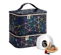 FmtwPhn Organisateur de set d'ongles, sac de rangement pour vernis à ongles, organisateur et rangement, peut contenir 30 bouteilles, séparateurs en éponge, poignée solide pour, Noir , Voir description