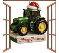 FmtwPhn Pendentif en forme de tracteur d'arbre de Noël en acrylique | Décoration plate 2D à suspendre pour les vacances d'hiver, mur, chambre, restaurant, balcon
