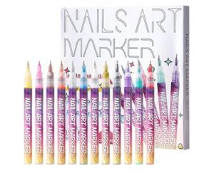 FmtwPhn Stylos Vernis à Ongles, Pigmentation Élevée Résistant aux Taches, Marqueurs Vernis À Ongles, Pour Maison, Salon, Usage Quotidien, Studio, Dessin, Femmes, Mères, Amies, Professionnels,