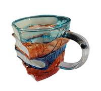 FmtwPhn Tasse à café en verre fabriquée à la main avec motif livre 3D 12 x 9 x 9,5 cm - Avec couverture de livre enchanteresse et poignée confortable pour les amateurs de Bo-ok, les enseignants et les