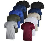FMTYYPYDFS Lot de 10 t-Shirts à col Rond pour Homme - T-Shirts à Manches Courtes - T-Shirt de Sport, Noir/Blanc/Gris/Vert armée/Bleu Marine/Bleu Roi/Bordeaux/Kaki, Taille 3XL