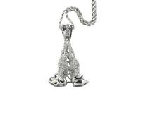 Fmxypet Pendentif à la Main en Prière Gelée, Collier en Argent Sterling Pendentif en Croix Gelée avec CZ pour Bijoux Hip Hop Hommes