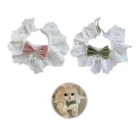 FMYODWU 2 Pièces noeud papillon chat,collier chaton,Colliers en Velours pour Chat avec Clochette et nœud Papillon,collier pour chat,Colliers réglables pour Chat,Petit Chiot,vert taille M,rose taille S