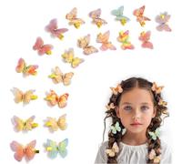 FMYODWU 20 Pieces Butterfly Hair Clips, Glitter Butterfly Hair Clips Press Button Hair Clips, Butterfly Hair Clips for Girls Womens, 3D Butterfly Hair Clips Butterfly Hair Clips for Women and Girls