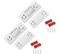 FMYODWU 2pcs cabinet door magnet, slim cabinet door magnet, strong self adhesive door magnet, slim adhesive sliding door magnet, magnetic kitchen door magnet with screws, for wardrobe, sliding doors