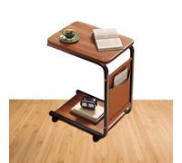 Fmzrbnih C Shaped End - 15.75x11.02x24.8 inches Small Movable Side for Living Room, Double-Layer Side Stand for Sofas & Beds | Compaact Multifunctional Space-Saving for Bedrooms, Apartments,