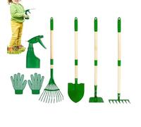Fmzrbnih Ensemble de Jardinage Enfant | Outils à Manche en Bois,Set Jardin Enfant,Dès 3 Ans, pour garçons et Filles, extérieur : Jardin, pelouse, Parc, Plage, Sable, Terre