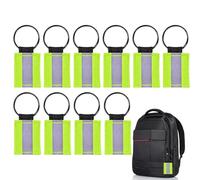 Fmzrbnih Lot de 10 porte-clés réfléchissants pour - Étiquettes réfléchissantes de sécurité - Équipement réfléchissant élégant - Accessoire polyvalent pour sac à dos, 10 Stück, Nylon, Voir