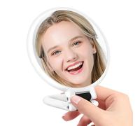 Fmzrbnih Miroir de maquillage avec loupe - Miroir cosmétique polyvalent avec éclairage - Grossissement du visage portable avec support - Loupe mains libres - Outil cosmétique de voyage pour l'étagère