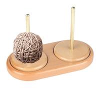 Fmzrbnih Porte-fil à tricoter - Distributeur de fil portable - Axe rotatif - Support de fil à crochet en bois - Bol de fil en bois pour crochet lisse - Accessoire de broderie