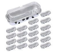 Fmzrbnih Small Cake Pan - 20pcs Aluminum Foil Mini Loaf Pans with Lids, 200ml Baking Cups | Multifunctional Non Stick Muffin Tin Rectangle Pan Set for Brownie Tiny Cake Bread Dessert Home Kitchen