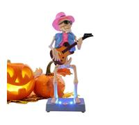Fmzrbnih Squelette dansant, figurine lumineuse électrique, figurine de style rock d'Halloween pour , adultes, collectionneurs, maison, salon, chambre, bureau, fête, table à manger