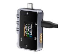 FNAC-28 Testeur USB 6,5 A Voltmètre numérique Ampèremètre Ampèremètre avec écran couleur 1,06", prend en charge QC2.0/3.0, FCP, SCP, AFC, VOOC, SVOOC Protocole de charge rapide, pour appareils USB-A