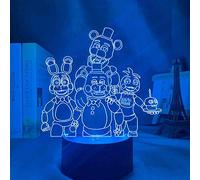 FNAF Veilleuse illusion LED 3D pour enfants lampe de chevet, 7 x couleurs changeantes, éclairage de nuit avec bouton tactile Smart Touch lampe décorative et originale idéale pour les loisirs créatifs