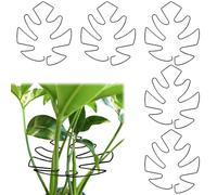 Fnaobai Lot de 5 supports de tige de plantes en bambou pour plantes grimpantes d'intérieur Monstera - Accessoires pour jardin extérieur - Pour maintenir la croissance des plantes (noir)