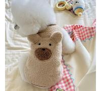 Fnaobai Pull d'hiver pour chien et chat de petite et moyenne taille - Pull d'hiver confortable en polaire pour chiot et ours en peluche - Vêtement chaud pour temps froid (beige, taille S)
