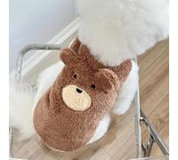 Fnaobai Pull d'hiver pour chien et chat de petite et moyenne taille - Pull d'hiver confortable en polaire pour chiot et ours en peluche - Vêtement chaud pour temps froid - Kaki - Taille S