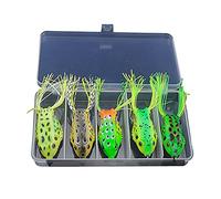 FNAPE Lot de 5 leurre de pêche, 6,5 cm, 12 g, pour poissons prédateurs, appâts de surface, leurres souples, grenouille, pour perche, truite, brochet, eau douce