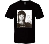 FNASVBOUO Jane Fonda Celebrity Mugshot T Shirt Black Men's
