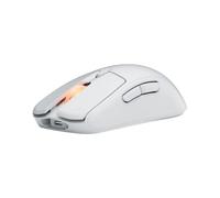 Fnatic Souris de Jeu sans Fil Bolt Blanche - Capteur Pixart 3370, 69g, Vie de la Batterie 110-210h, Bluetooth & WiFi, Chargement USB-C, Commutateurs Kailh GM 8.0, 4 Profils, 4 Étapes DPI, (Windows)