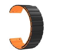 FNBDDX 16mm 18mm 20mm 22mm Bracelet de montre en caoutchouc Silicone for Sport intelligente connecté homme(Black-Orange,18mm)