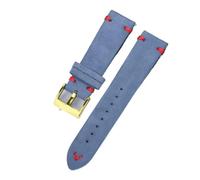 FNBDDX Bracelet à boucle en cuir Vintage, 18mm, 20mm, 22mm, dégagement rapide, de montre, accessoires Sport(LBlue Red,22mm)