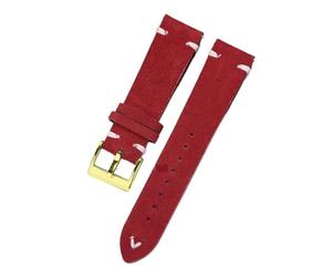 FNBDDX Bracelet à boucle en cuir Vintage, 18mm, 20mm, 22mm, dégagement rapide, de montre, accessoires Sport(Red White,22mm)