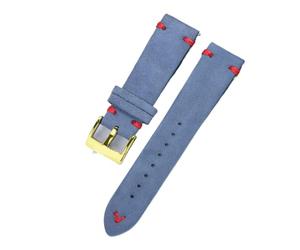 FNBDDX Bracelet à boucle en cuir Vintage, 18mm, 20mm, 22mm, dégagement rapide, de montre, accessoires Sport(LBlue Red,18mm)