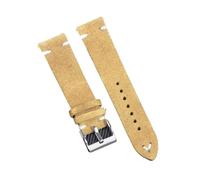 FNBDDX Bracelet Adapté For De Montre Seiko Vintage Cousu À La Main 18mm 20mm 22mm(Khaki-White,20MM_ROSE GOLD BUCKLE)