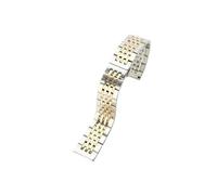 FNBDDX Bracelet de montre en acier inoxydable, 14MM 16MM 18MM 19MM 20MM, adapté au TISSOT 1853 T41 T17, argent, or Rose(06-Steel golden,14mm)