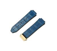 FNBDDX Bracelet de montre en caoutchouc for série cuir, 19mm, souple, étanche, Interface convexe(Sky blue-Golden-Z2)