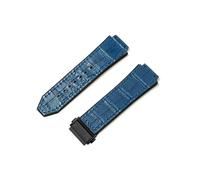 FNBDDX Bracelet de montre en caoutchouc for série cuir, 19mm, souple, étanche, Interface convexe(Sky blue-Black-Z2)