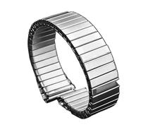 FNBDDX Bracelet de montre en métal d'acier inoxydable 18mm for les hommes ceinture élastique accessoires remplacement bande universelle argent(Silver-128mm)