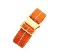 FNBDDX Bracelet de montre en Nylon tissé Vintage, adapté au paquet Parachute Tudor Seiko, bracelet élastique for hommes 20/22mm(Orange white-Golden)