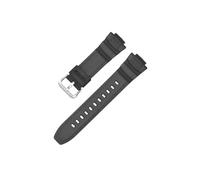 FNBDDX Bracelet De Montre En Silicone Adapté For Casio, For MCW-100H/110H/W-S220/HDD-S100 WV-200/AE-2000/2100, Résine 16mm, Accessoires(16mm black silver)