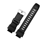 FNBDDX Bracelet De Montre En Silicone For Casio For G-Shock For Protrek For PRG-500 510 550 280 250 For PRG-260 270 500 For PRW-3500 2500 5100 Bande 18 Mm(Black Silver)