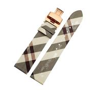 FNBDDX Bracelet en cuir à motif écossais démontage rapide 12, 14, 16, 18, 20, 22 mm, noir et marron, for montres hommes femmes(Rice white RoseB,20mm)