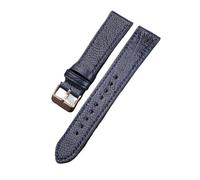 FNBDDX Bracelet en cuir personnalisé for hommes, accessoires de montre, 18mm, 19mm, 20mm, 21mm, 22mm(Blue rose gold,20mm)