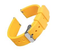 FNBDDX Bracelets De Montre En Silicone 14/16/18/19/20/21/22/24 Mm Caoutchouc À Dégagement Rapide Souples Adaptés For Samsung Fit For Galaxy, For Garmin For Les Huawei(Naples Yellow 1,18mm)