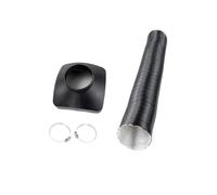 FNBDDX Couvercle de ventilation sortie d'air 75 mm, conduit chauffage 100 cm, tuyau noir adapté au stationnement à air diesel, for voiture, camion, caravane, camping-car(75mm Cover and Pipe)
