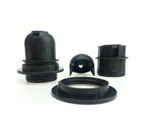 FNBDDX Douille de lampe à vis E14 E27 noire et blanche, for table, sol, éclairage LED, base bougie, 4 A, 250 V(E27 Half Tooth B)