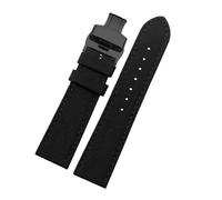 FNBDDX Fit For Omega for Seiko for Casio for Tissot Bracelet de montre 19mm 20mm 22mm 23mm 24mm en cuir Nylon toile imperméable for hommes ceinture(B-black-black,21mm)