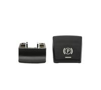 FNBDDX Interrupteur de frein stationnement électronique, couvercle commutateur bouton P automatique adapté aux séries BMW 5 7 X3 X4 X5 X6 M5 F01 F02 F10 F12 F15 F16 F25 F26(B Black 1PC)