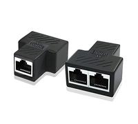 FNBR répartiteur rj45 Switch ethernet 2 Ports, doubleur rj45 multiprise ethernet coupleur rj45. RJ45 1 Femelle à 2 Femelle Réseau LAN Internet Cat5 Cat5e Cat6 Cat7 Câbles-2 pièces